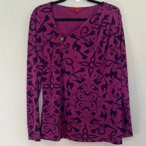 Narciso Rodriguez Purple Pink Graphic Blouse Relaxed Fit